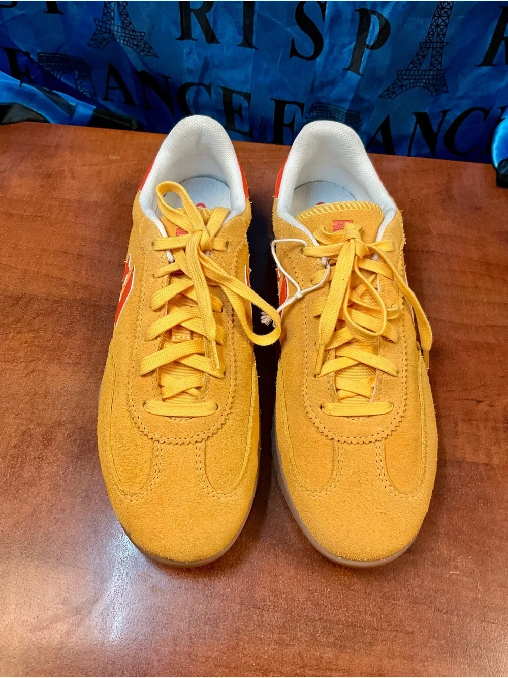 Converse Men's Yellow Suede Sneakers with Orange Accent